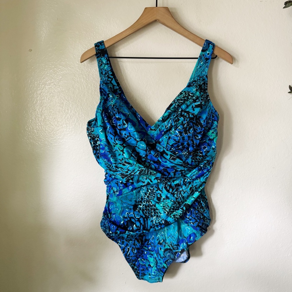 Miraclesuit | Printed Faux Wrap Swimsuit